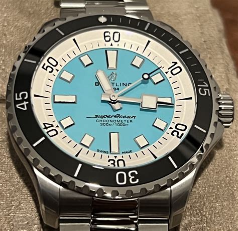 breitling superocean red bezel|breitling superocean tiffany blue.